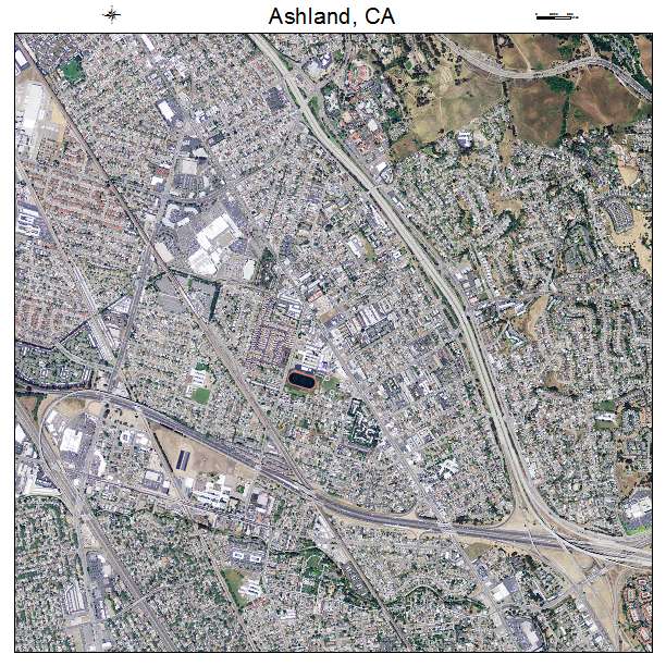 Ashland, CA air photo map