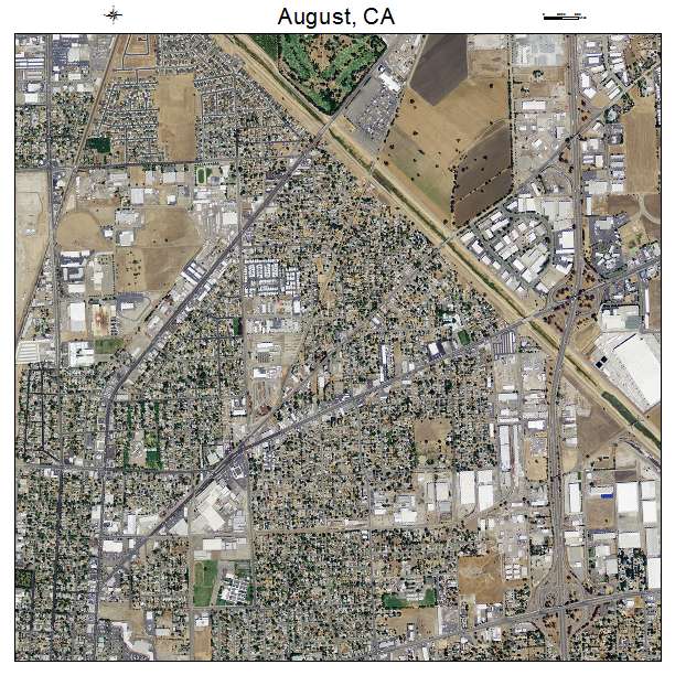 August, CA air photo map
