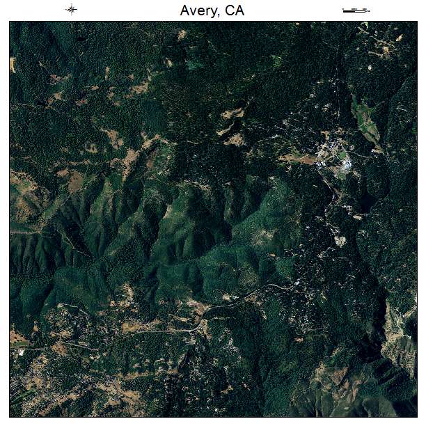 Avery, CA air photo map