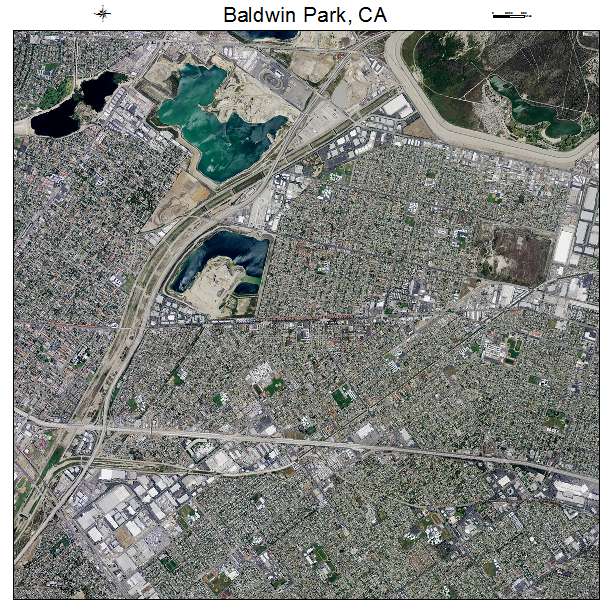 Baldwin Park, CA air photo map