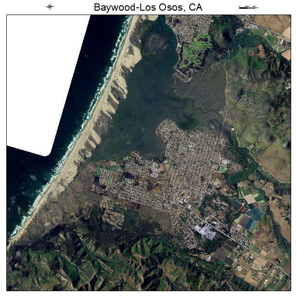 Baywood Los Osos, CA air photo map