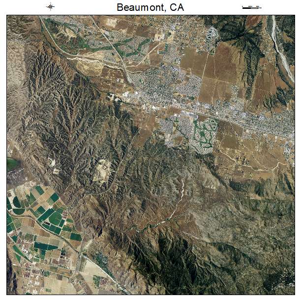 Beaumont, CA air photo map