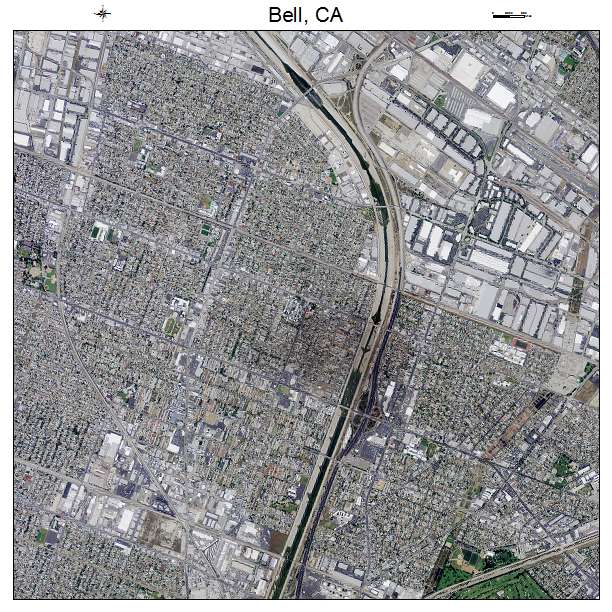 Bell, CA air photo map