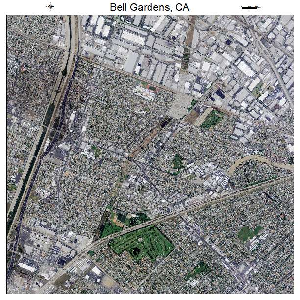 Bell Gardens, CA air photo map