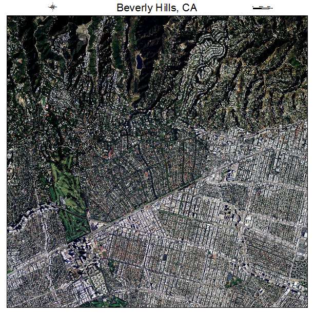 Beverly Hills, CA air photo map