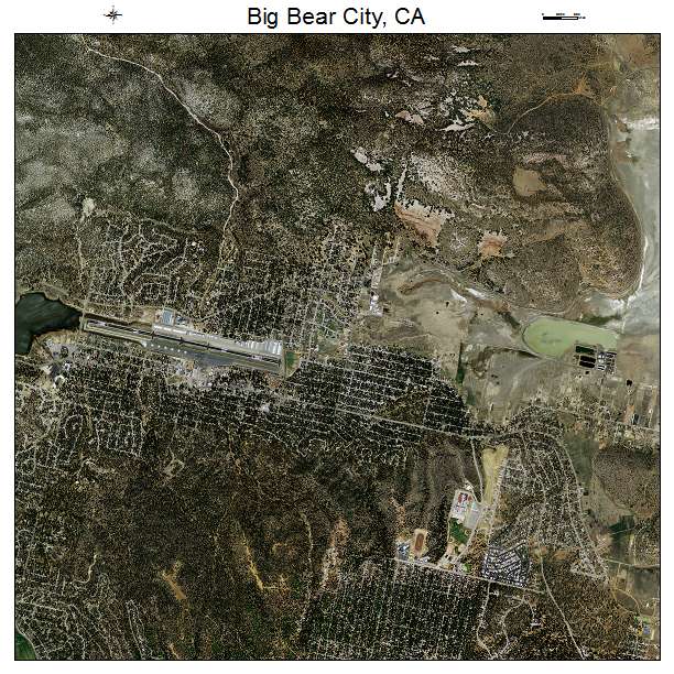 Big Bear City, CA air photo map