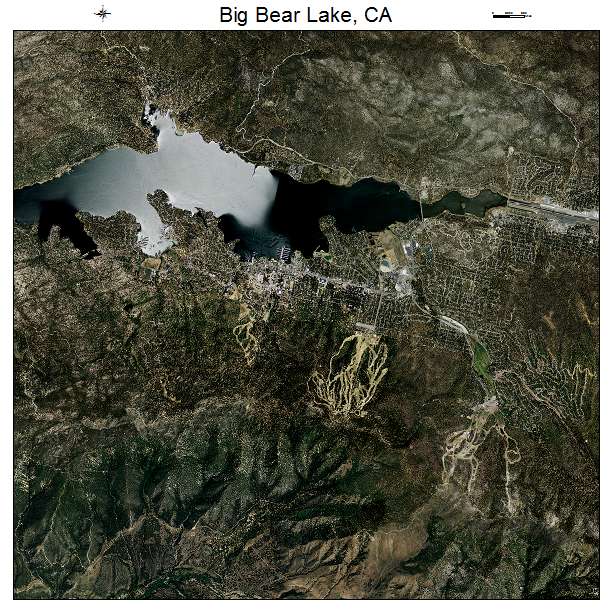 Big Bear Lake, CA air photo map