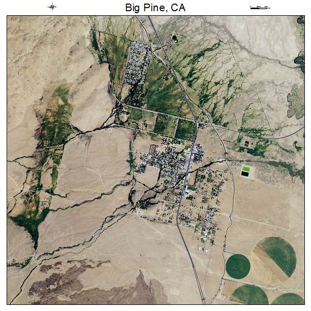 Big Pine, CA air photo map
