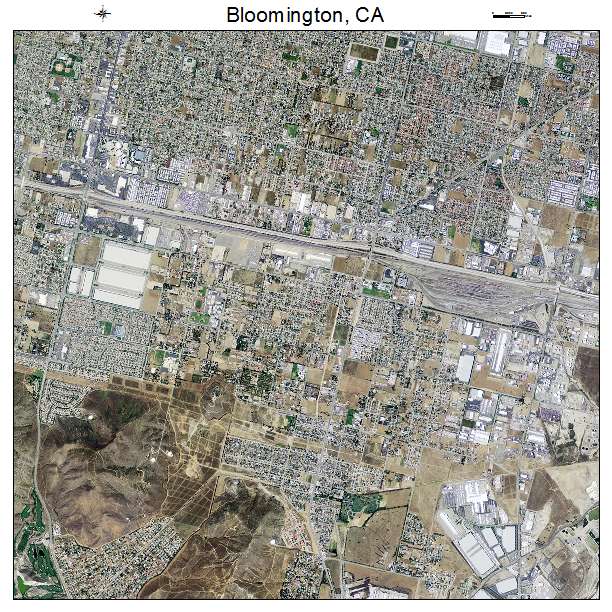 Bloomington, CA air photo map