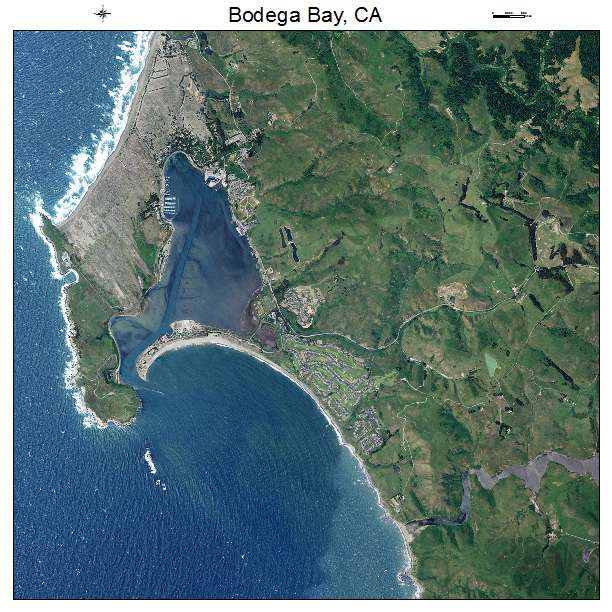 Bodega Bay, CA air photo map