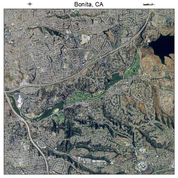 Bonita, CA air photo map