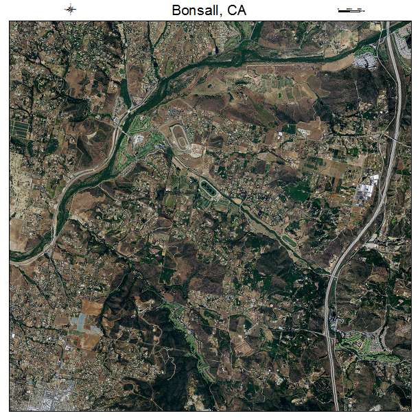 Bonsall, CA air photo map