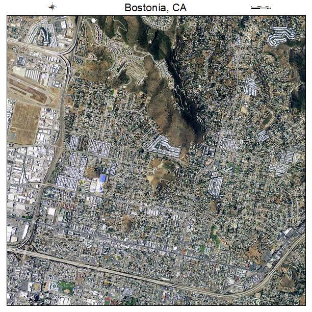 Bostonia, CA air photo map