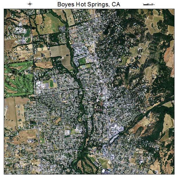 Boyes Hot Springs, CA air photo map