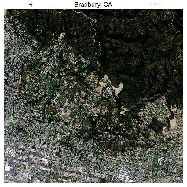 Bradbury, CA air photo map
