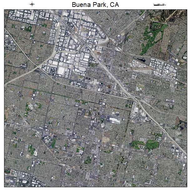 Buena Park, CA air photo map