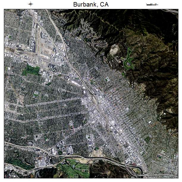 Burbank, CA air photo map