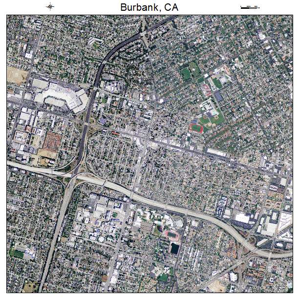 Burbank, CA air photo map