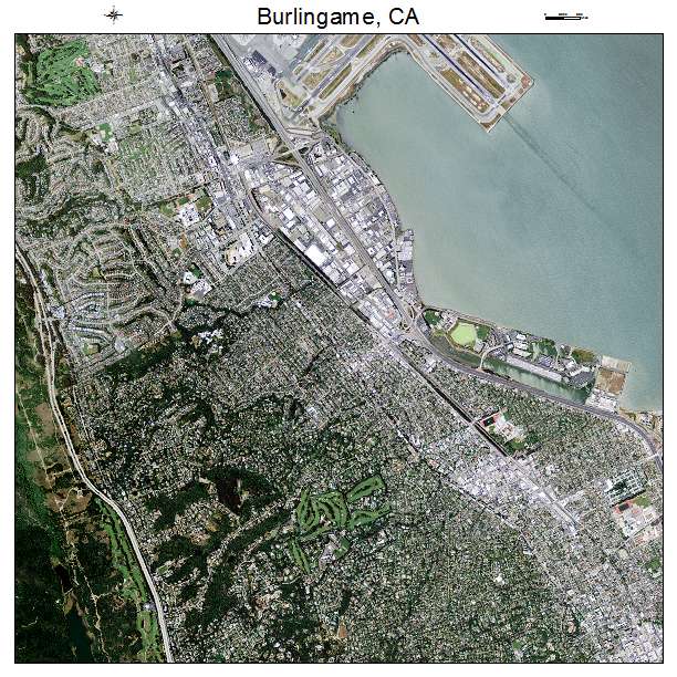 Burlingame, CA air photo map