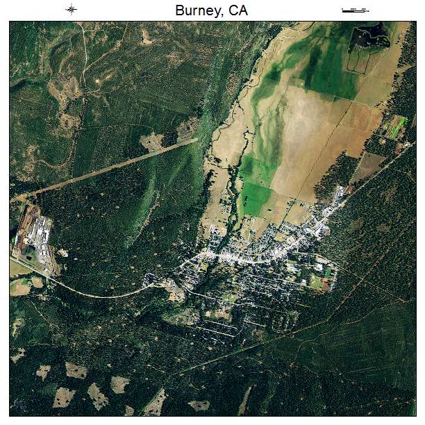 Burney, CA air photo map