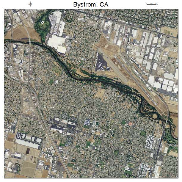 Bystrom, CA air photo map