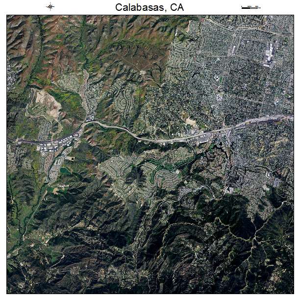 Calabasas, CA air photo map