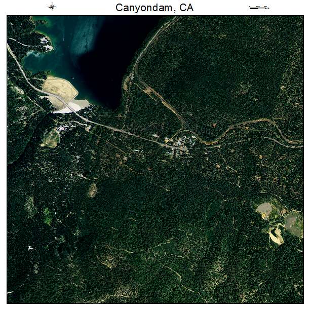 Canyondam, CA air photo map