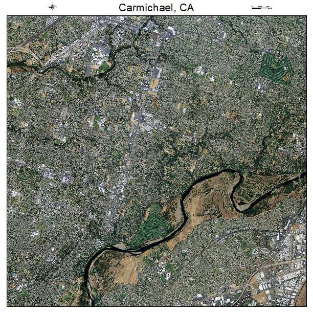 Carmichael, CA air photo map