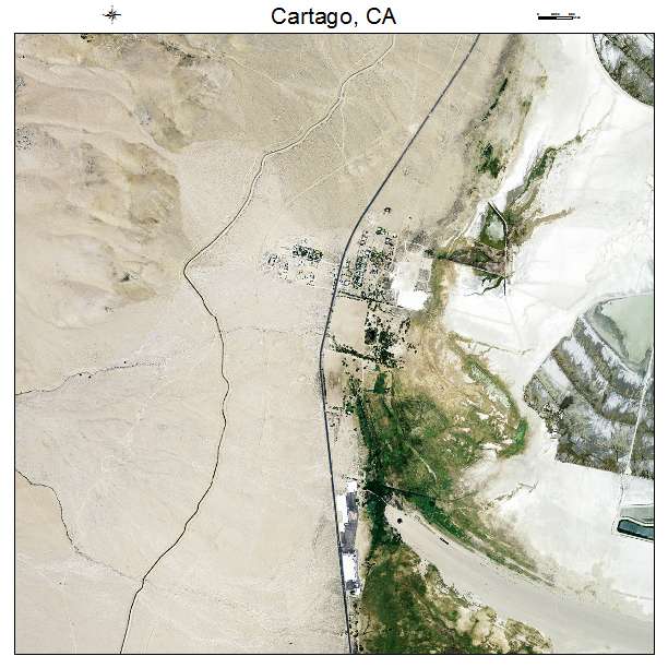 Cartago, CA air photo map