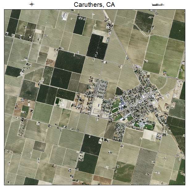 Caruthers, CA air photo map