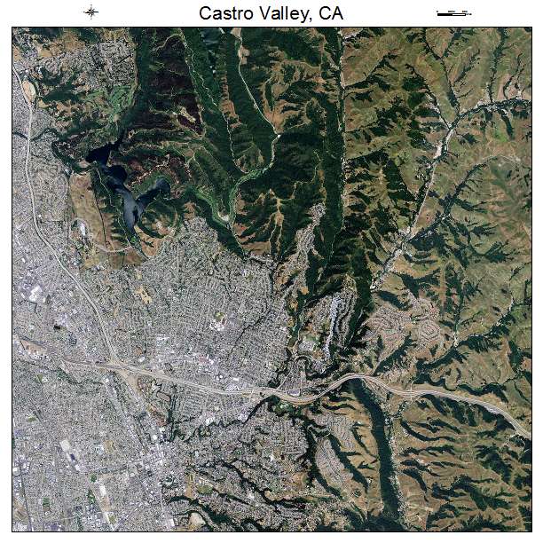 Castro Valley, CA air photo map