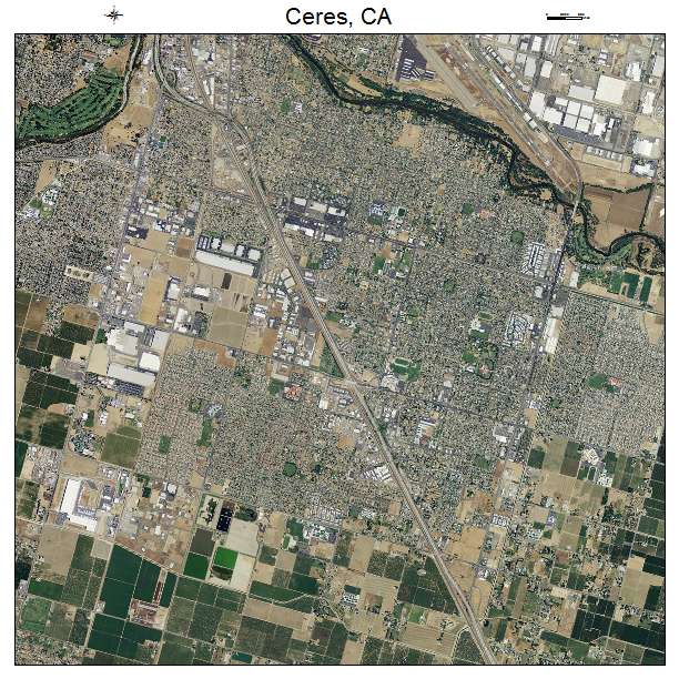 Ceres, CA air photo map
