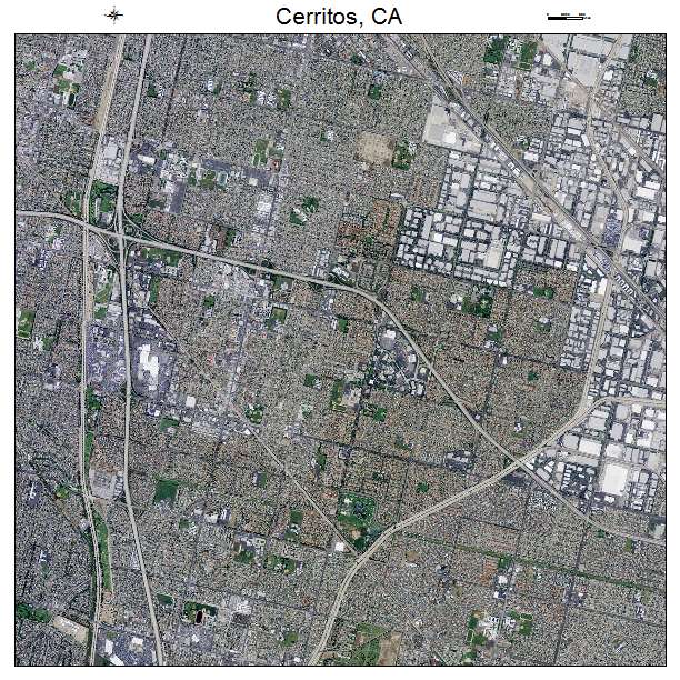 Cerritos, CA air photo map