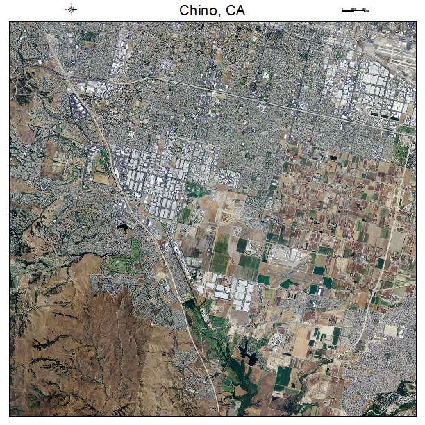 Chino, CA air photo map