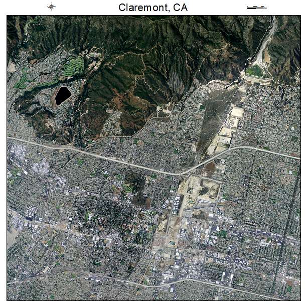 Claremont, CA air photo map