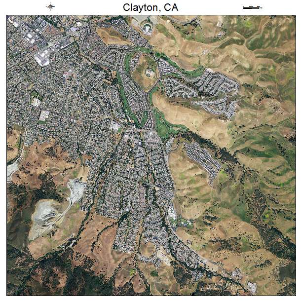 Clayton, CA air photo map