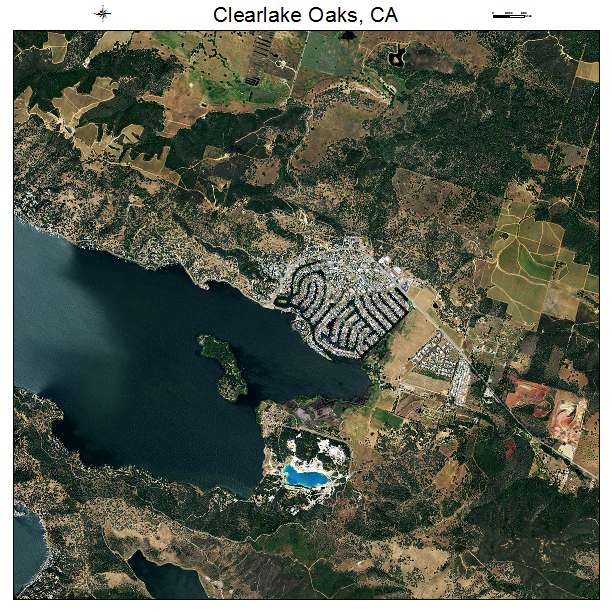 Clearlake Oaks, CA air photo map