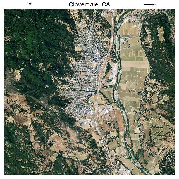 Cloverdale, CA air photo map