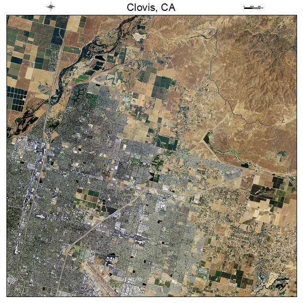 Clovis, CA air photo map