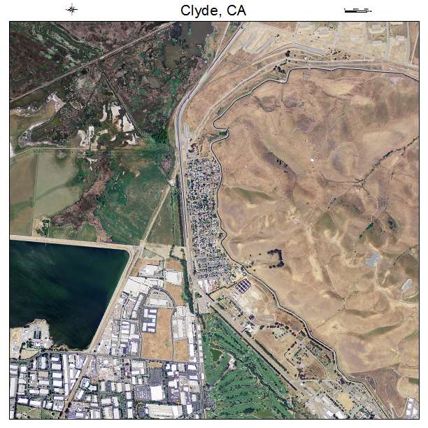Clyde, CA air photo map