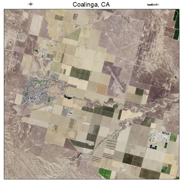 Aerial Photography Map Of Coalinga CA California