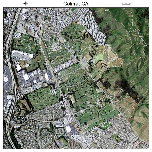 Colma, CA air photo map