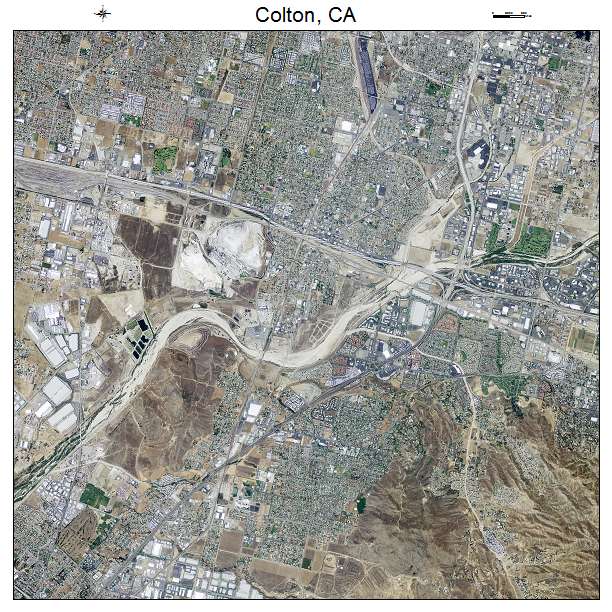 Colton, CA air photo map