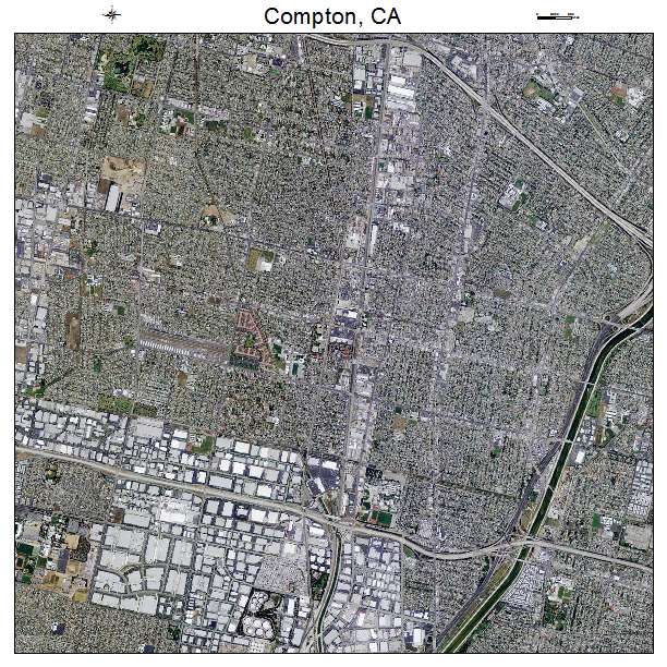 Compton, CA air photo map