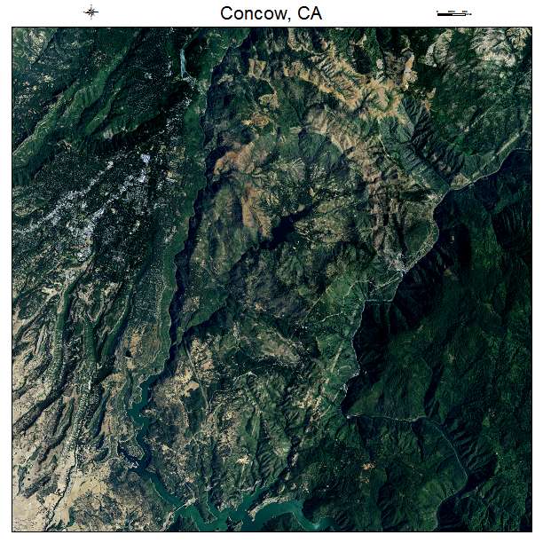 Concow, CA air photo map