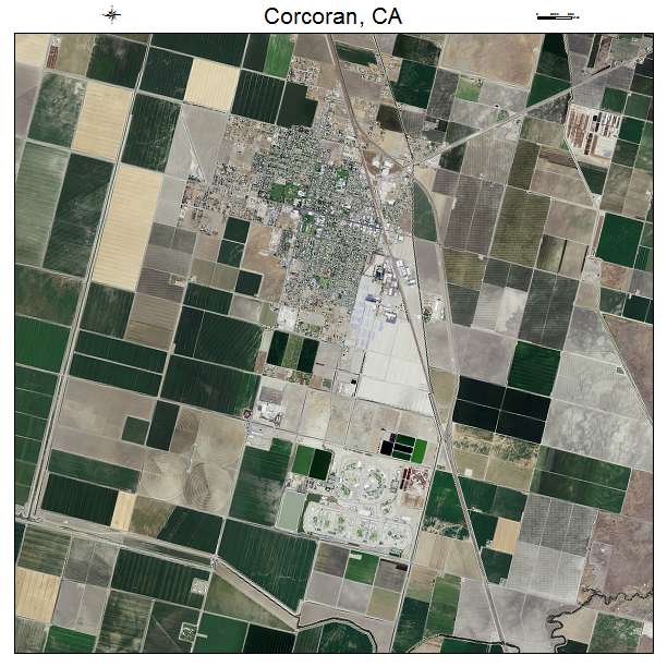Corcoran, CA air photo map