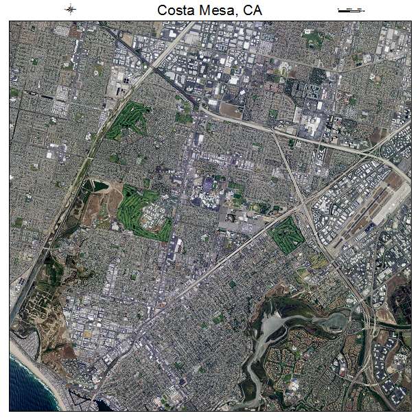 Costa Mesa, CA air photo map