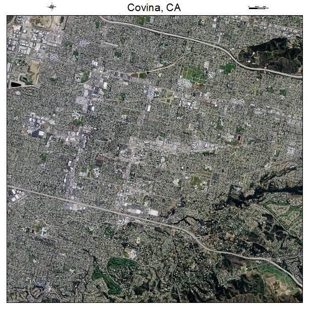 Covina, CA air photo map