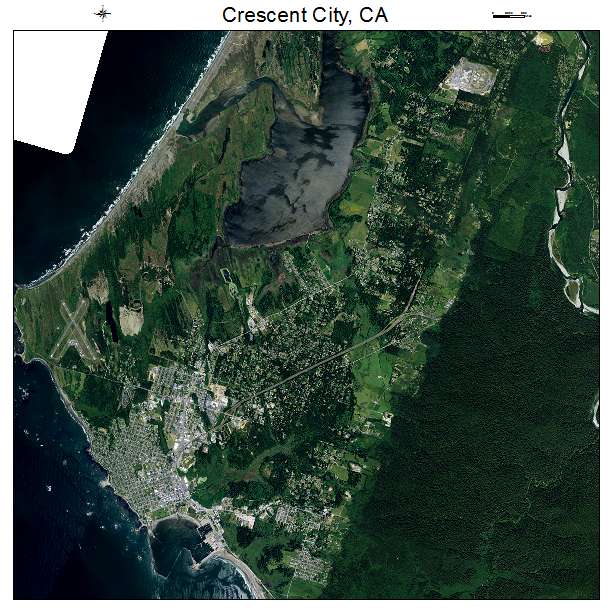Crescent City, CA air photo map