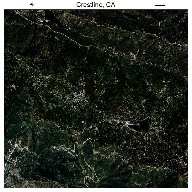 Crestline, CA air photo map